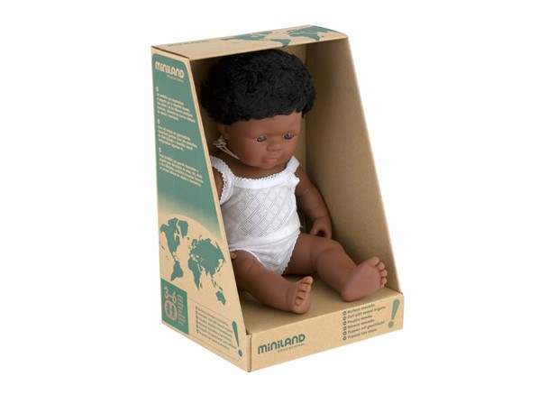 LUTKA AFROAMERIČKE RASE S KOSOM 38cm DJEČAK