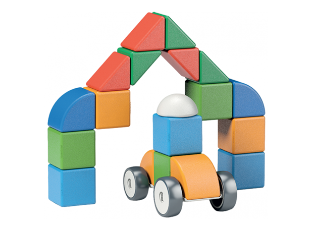 MAGNETNE KOCKE GEOMAG S KOTAČIMA , 128 elem.