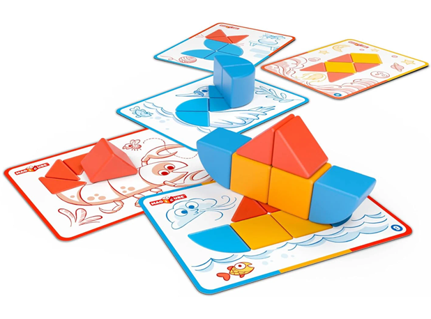 MAGNETNE KOCKE KONSTRUKTOR S PREDLOŠCIMA, 16 elem.