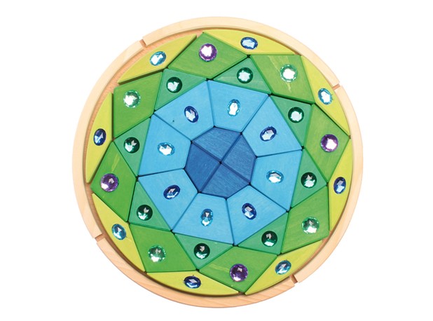SLAGALICA MANDALA S DRAGULJIMA PLAVO-ZELENA 27cm