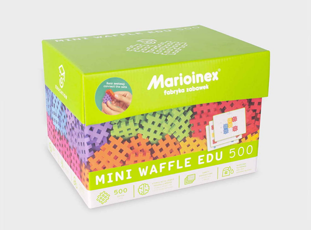 MINI KONSTRUKTOR WAFFLE s predlošcima, 500 elem.