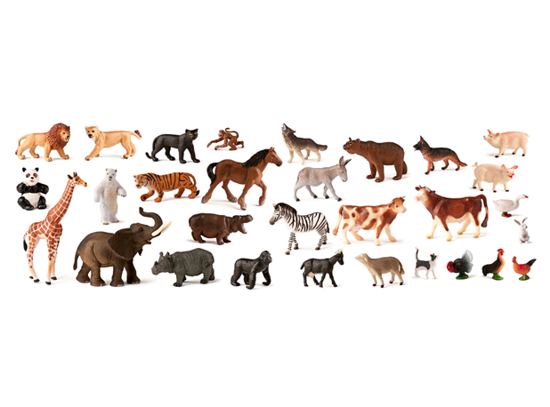 DOMAĆE I DIVLJE ŽIVOTINJE 30 KOM, U KUTIJI