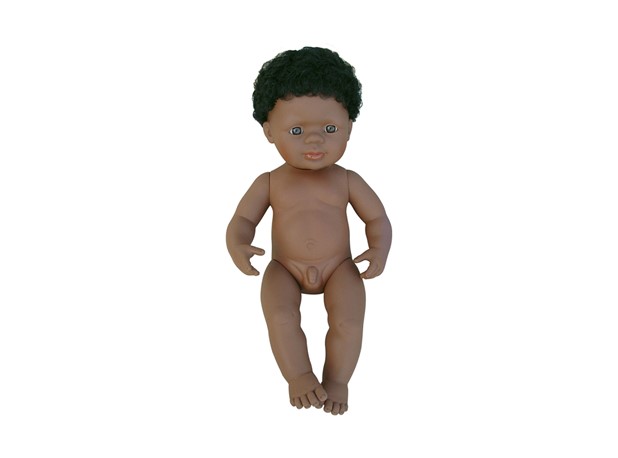 LUTKA AFROAMERIČKE RASE S KOSOM 38cm DJEČAK