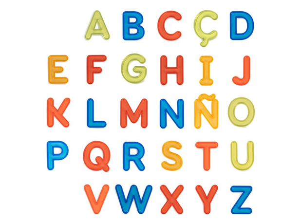 PROZIRNA OBOJENA SLOVA U KANTICI, 76 kom