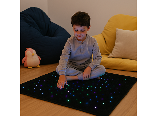 TEPIH S LED ZVJEZDAMA, dim 95 x 95 cm