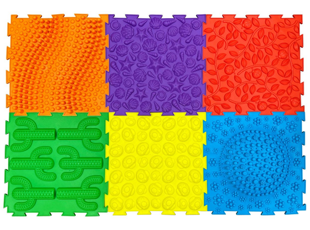 PODNE MASAŽNE PUZZLE U JARKIM BOJAMA, 6 elem