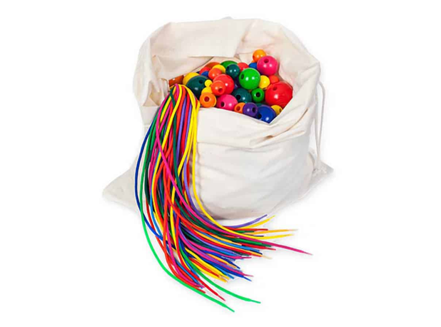 RAZNOBOJNE PERLE ZA NIZANJE DRVENE, 500 elem.