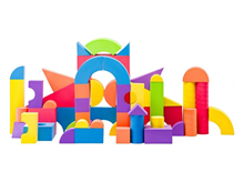 MEKANE KOCKE ZA GRAĐENJE U BOJI, 52 kom.