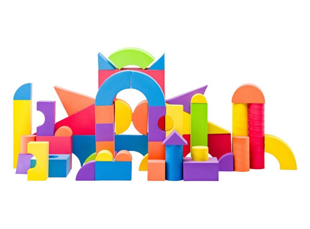 MEKANE KOCKE ZA GRAĐENJE U BOJI, 52 kom.